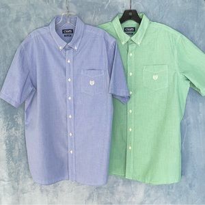 2 NWOT Ralph Lauren Chaps checked s/s button-front shirts/2 for less $ than 1
